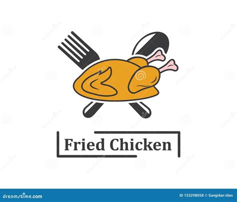 Fried Chicken Icon Logo Illustration Stock Vector - Illustration of dish, design: 153298058