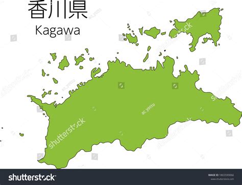 Map Kagawa Japan Isolated Vector Image Stock Vector (Royalty Free ...