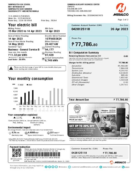 Meralco Bill 330370940102 04142023 | PDF | Banks | Debit Card