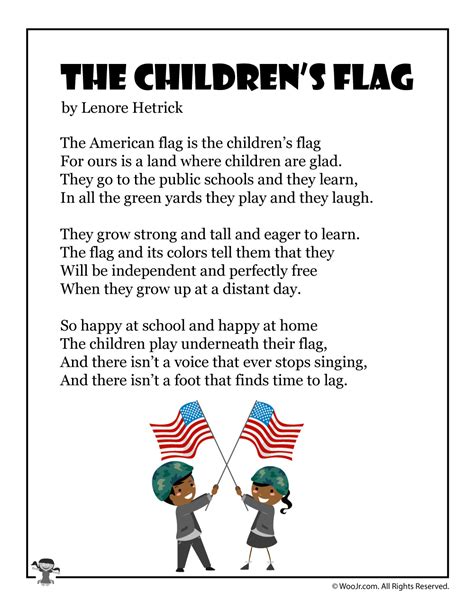 The Children's Flag Poem for Kids | Woo! Jr. Kids Activities