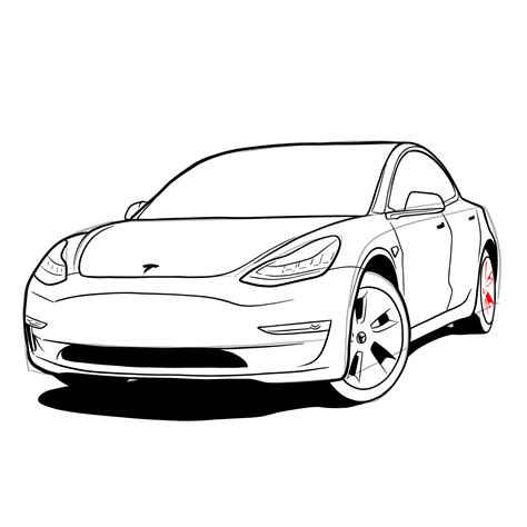 Sketching the Future: How to Draw a 2021 Tesla Model 3