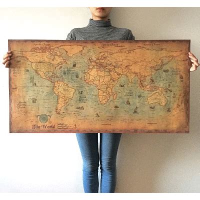 Vintage Nautical World Map Poster | World map art, Coffee wall art, World map poster