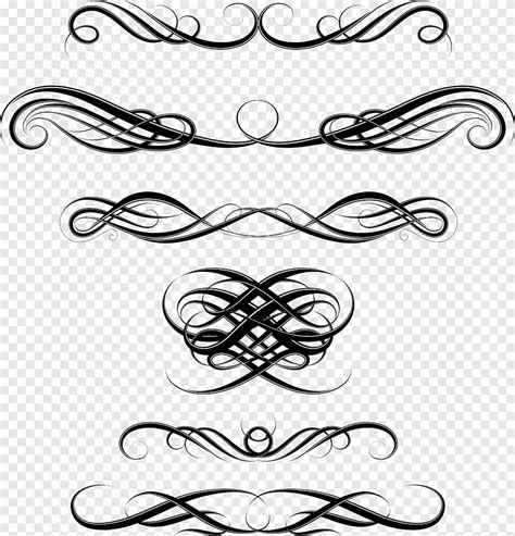 Elegant vintage curly decorative borders, png | PNGEgg