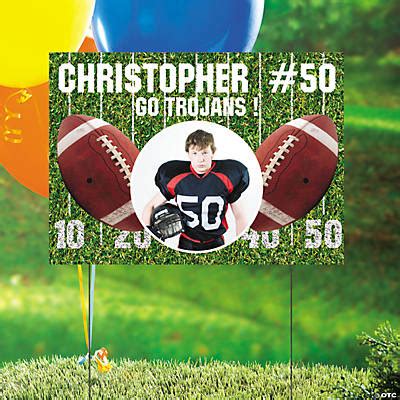 Custom Photo Football Yard Sign