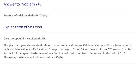 Answered: Formula of calcium nitride is "Caz N2".… | bartleby