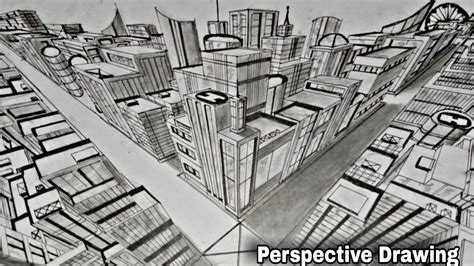 How to draw city in 3-point perspective - YouTube