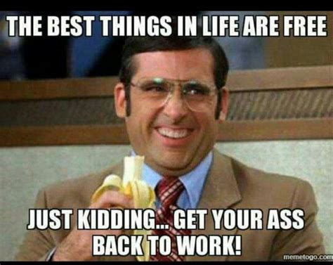 21 Back to Work Memes - "The best things in life are free. Just kidding...get your ass back to ...