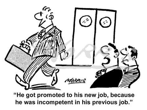 Employee promotion comic cartoon – Ref: 7611bw | Business cartoons