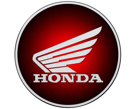 the honda logo is shown on a red circle with white letters and an image ...