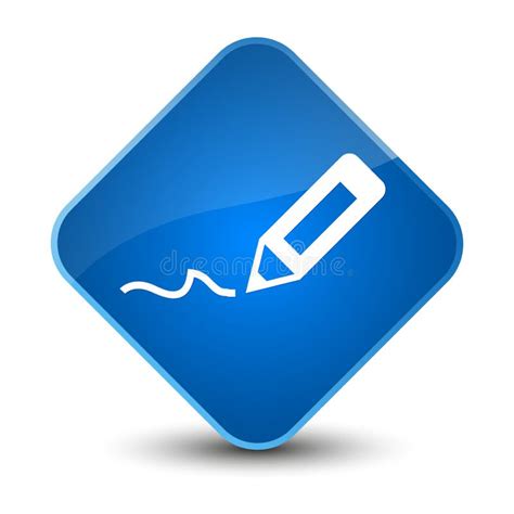 Sign Up Icon Elegant Blue Diamond Button Stock Illustration - Illustration of writing, pencil ...