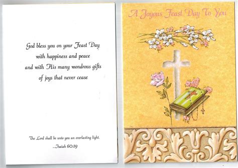 Joyous Feast Day Greeting Card suitable for Saint's day, Ordination anniversary, birthday ...