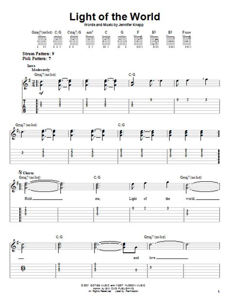 Light Of The World by Jennifer Knapp - Easy Guitar Tab - Guitar Instructor