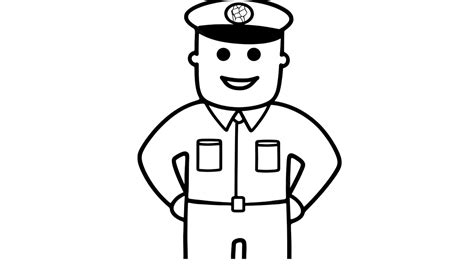 Clipart Black And White Policeman