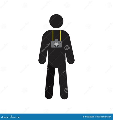 Man with Photo Camera Silhouette Icon Stock Vector - Illustration of vector, silhouette: 175378305