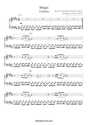 Magic Piano - Coldplay Free Piano Sheet Music PDF