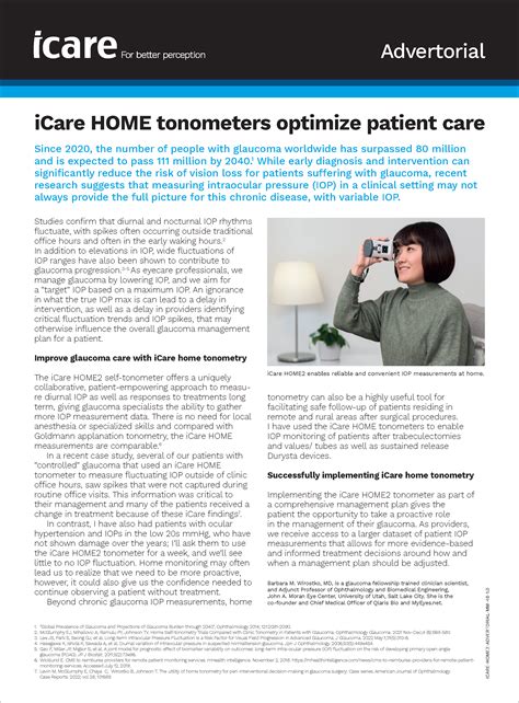 iCare HOME tonometers optimize patient care