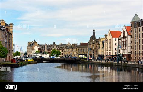 Shore and the Water of Leith. Leith, Edinburgh, Scotland, United Stock ...