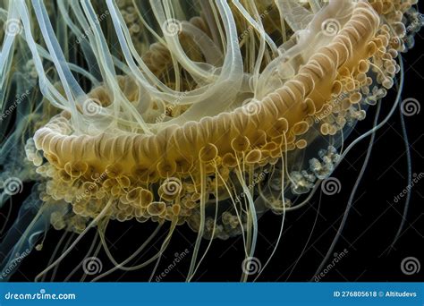 Close-up of Jellyfish S Tentacles, with the Delicate Stinging Cells ...