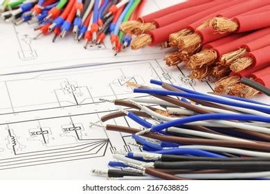 Colored Copper Wires On Electrical Diagram Stock Photo 2167638825 ...