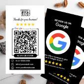 Google Reviews | Business Review Us Black QR Code Business Card | Zazzle