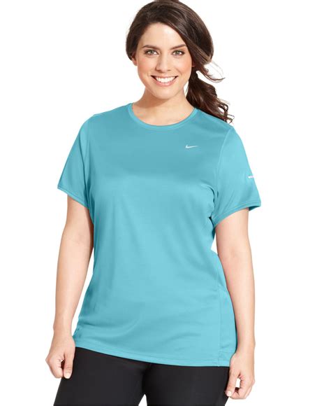 Nike Plus Size Short-sleeve Dri-fit Running Top in Blue | Lyst