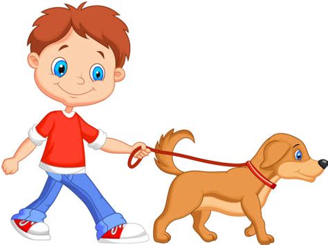 Best Boy Walking Dog Illustrations, Royalty-Free Vector Graphics & Clip ...