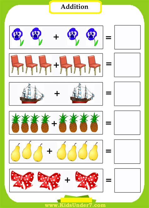 Kids Under 7: Addition Worksheets