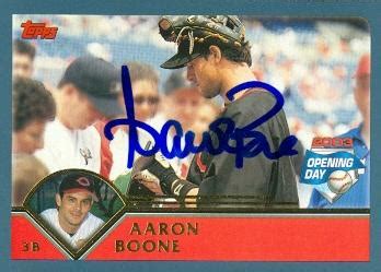 Aaron Boone autographed Baseball Card (Cincinnati Reds) 2003 Topps #3