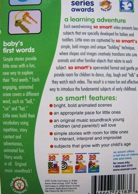 SO Smart FIRST WORDS For Babies 9-36 months VHS VIDEO | eBay