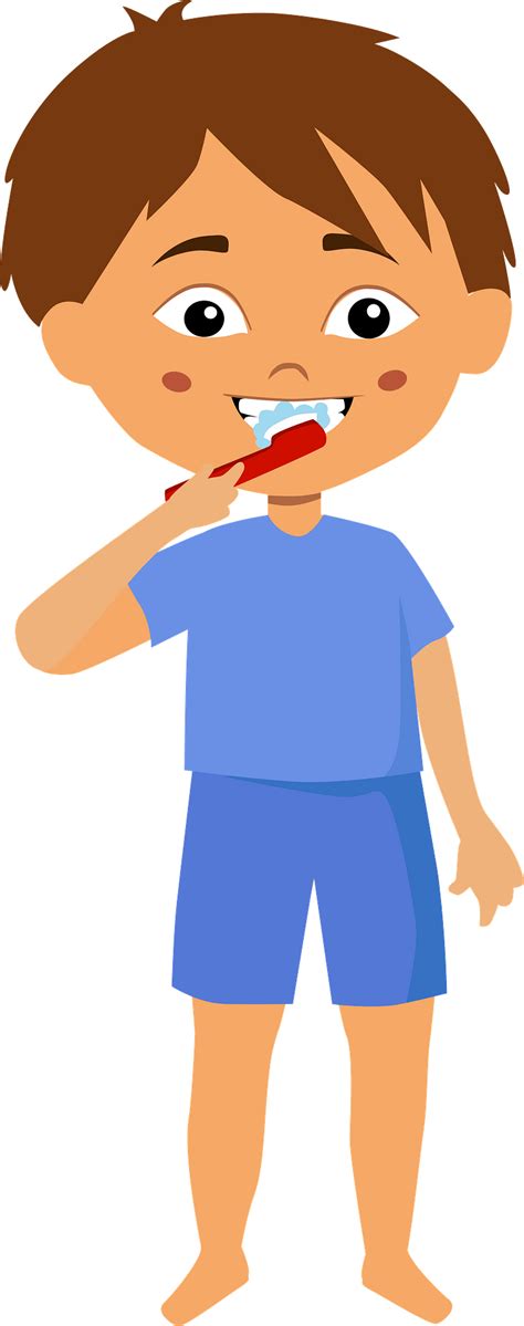 Child Brushing Teeth Clipart