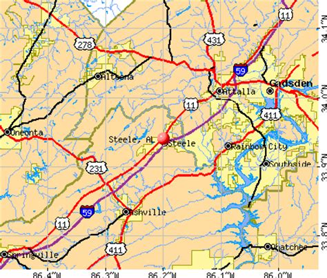 Steele, Alabama (AL 35987) profile: population, maps, real estate, averages, homes, statistics ...