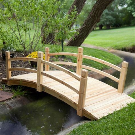 8-Ft Freestanding Landscape Garden Bridge in Unfinished Fir Wood by ...