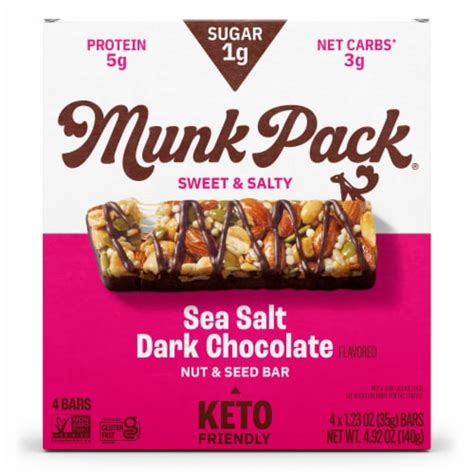 Munk Pack Sea Salt Dark Chocolate Keto Nutrition Bars, 4 ct - Fry’s Food Stores