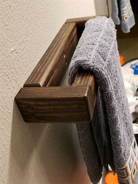 Simple wood hand towel rack in 2022 | Bathroom renovation diy, Hanging ...