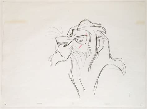 Animation Collection: Original Production Animation Drawing of Scar from "The Lion King," 1994