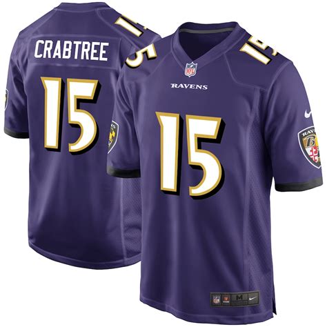 Men's Nike Michael Crabtree Purple Baltimore Ravens Game Jersey