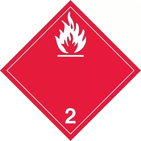 International Placard - Flammable Gas, Adhesive Vinyl S-13910V - Uline