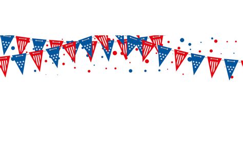 The USA flags vector banner. Triangle american flags garland backgroun ...