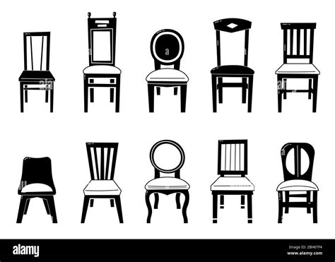 Chair Set Vector. Desk Chairs Furniture. Different Types Stock Vector Image & Art - Alamy