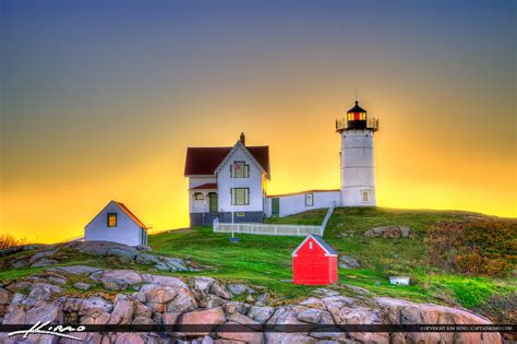 Nubble Lighthouse at Cape Neddick York Beach Maine | HDR Photography by Captain Kimo