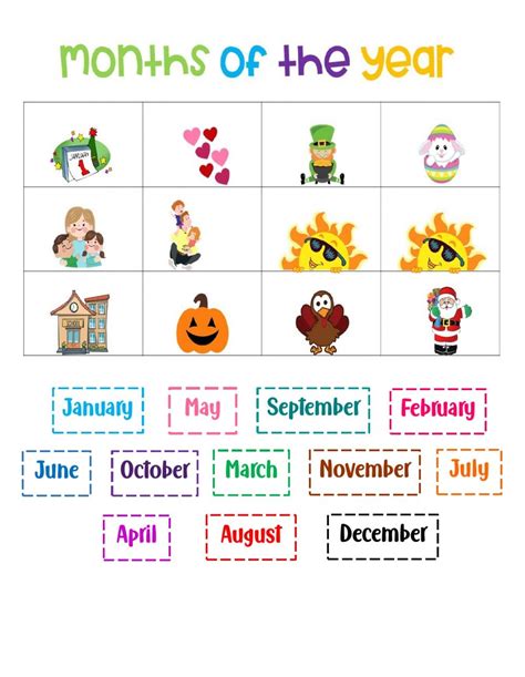 Months Of The Year Worksheet For Grade 1 - Printable Worksheets