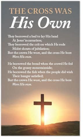 The Cross Was His Own (Preview page 1) | Faith in god, Christian poems ...