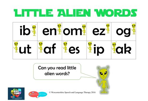 Synthetic phonics resource for children who find it hard! Little Alien words with just two ...