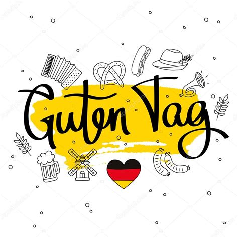 Guten Tag. Caligrafía de moda . vector, gráfico vectorial © chekat ...