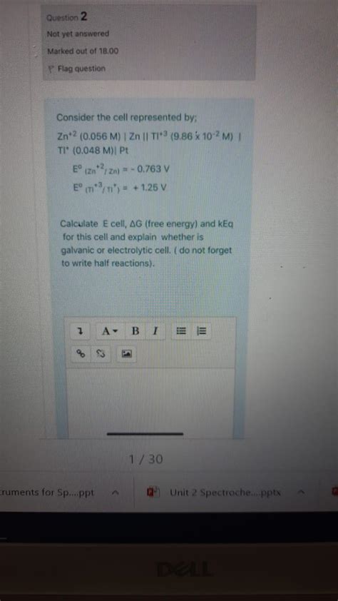 Solved Calculate the cell potential of following cell. | Chegg.com