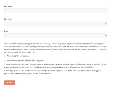 GDPR Consent Form and Chat Message Examples