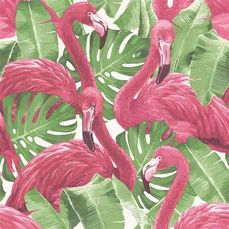 Diese Flamingo and Monstera Tapete ist Teil der Noordwand Global Fusion-Produktlinie, die für ...