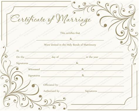 Creamy Gray Marriage Certificate Template - Get Certificate Templates