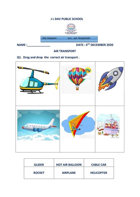 Air transport activity | Live Worksheets