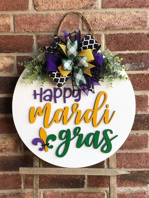 MARDI GRAS DECOR, DOOR HANGER, RUSTIC WOODEN PORCH DECOR OUTDOOR Spruce ...